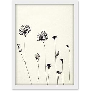 Doppelganger33 LTD Stylish Minimalist Flower Illustration Line Drawing With Black Ink Artwork Framed A3 Wall Art Print Doppelganger33 LTD Stylish Minimalist Flower Illustration Line Drawing With Black Ink Artwork Framed A3 Wall Art Print