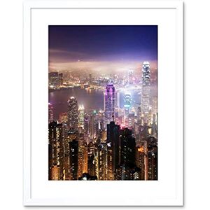 Wee Blue Coo Photo Hong Kong Night Cityscape Lights Framed Wall Art Print Wee Blue Coo Photo Hong Kong Night Cityscape Lights Framed Wall Art Print
