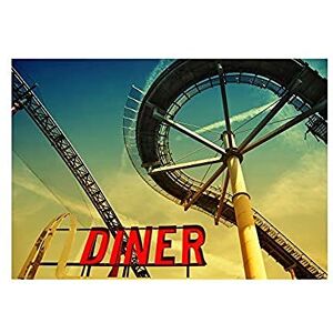 Wee Blue Coo PHOTO COMPOSITION FAIRGROUND DINER ROLLER COASTER FRAMED ART PRINT B12X13056 Wee Blue Coo PHOTO COMPOSITION FAIRGROUND DINER ROLLER COASTER FRAMED ART PRINT B12X13056