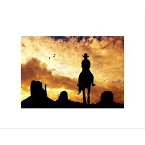 Wee Blue Coo PHOTO COMPOSITION COWGIRL SILHOUETTE MONUMENT VALLEY FRAMED ART PRINT B12X8321 Wee Blue Coo PHOTO COMPOSITION COWGIRL SILHOUETTE MONUMENT VALLEY FRAMED ART PRINT B12X8321