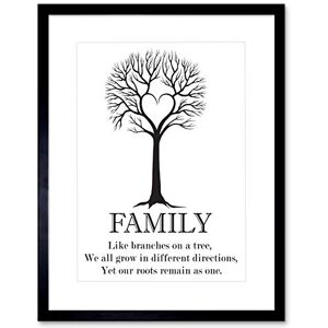 Wee Blue Coo Quote Family Roots Typography Bw Heart Tree Framed Art Print Picture F12X340 Wee Blue Coo Quote Family Roots Typography Bw Heart Tree Framed Art Print Picture F12X340
