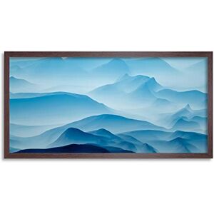 Artery8 Blue Misty Mountain Landscape Painting Framed Wall Art Print Long 25X12 Inch Artery8 Blue Misty Mountain Landscape Painting Framed Wall Art Print Long 25X12 Inch