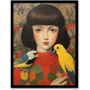Wee Blue Coo Birds Of A Feather Modern Portrait Artwork Framed Wall Art Print 18X24 Inch Wee Blue Coo Birds Of A Feather Modern Portrait Artwork Framed Wall Art Print 18X24 Inch
