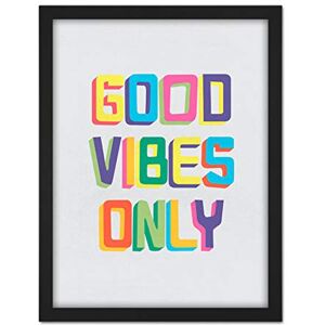 Wee Blue Coo Quote Good Vibes Only Colourful Artwork Framed Wall Art Print 18X24 Inch Wee Blue Coo Quote Good Vibes Only Colourful Artwork Framed Wall Art Print 18X24 Inch