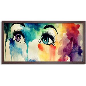 Wee Blue Coo Graffiti Girl Face Colourful Eyes Long Panel Framed Wall Art Print Wee Blue Coo Graffiti Girl Face Colourful Eyes Long Panel Framed Wall Art Print