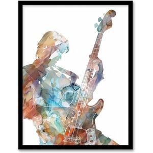 Artery8 Bass Player Musician Bassist Watercolour Painting Living Room Artwork Framed Wall Art Print A4 Artery8 Bass Player Musician Bassist Watercolour Painting Living Room Artwork Framed Wall Art Print A4