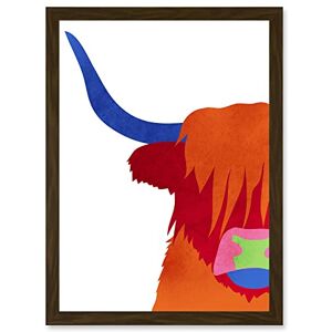 Wee Blue Coo Bright Highland Scottish Cow Bull Coo Colourful Artwork Framed Wall Art Print A4 Wee Blue Coo Bright Highland Scottish Cow Bull Coo Colourful Artwork Framed Wall Art Print A4