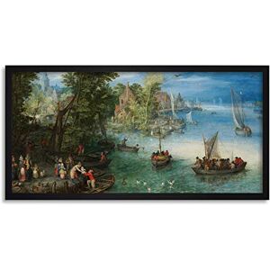 Fine Art Prints Jan Brueghel The Elder River Landscape Long Framed Art Print Wall Poster 25x12 inch Fine Art Prints Jan Brueghel The Elder River Landscape Long Framed Art Print Wall Poster 25x12 inch