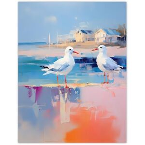 Artery8 Seagull Birds - 81x61 cm - unframed - pastel - Wall Art Print Artery8 Seagull Birds - 81x61 cm - unframed - pastel - Wall Art Print