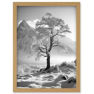 Artery8 Frozen Tree in Snowy Mountain Landscape Bright Black and White Photograph Winter Sunrise Crisp Morning Light Artwork Framed Wall Art Print A4 Artery8 Frozen Tree in Snowy Mountain Landscape Bright Black and White Photograph Winter Sunrise Crisp Morning Light Artwork Framed Wall Art Print A4