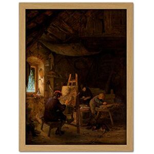 Artery8 Adriaen Van Ostade The Painters Studio Painting Artwork Framed Wall Art Print 18X24 Inch Artery8 Adriaen Van Ostade The Painters Studio Painting Artwork Framed Wall Art Print 18X24 Inch