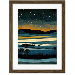 Doppelganger33 LTD Star Filled Twilight Landscape Painting Artwork Framed Wall Art Print 18X24 Inch Doppelganger33 LTD Star Filled Twilight Landscape Painting Artwork Framed Wall Art Print 18X24 Inch