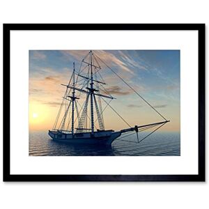 Wee Blue Coo Photo Maritime Sailing Ship Sunset Ocean Boat Calm Framed Wall Art Print Wee Blue Coo Photo Maritime Sailing Ship Sunset Ocean Boat Calm Framed Wall Art Print