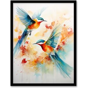 Artery8 Aerial Ballet Watercolour Artwork Bright Bold Birds In Flight Artwork Framed Wall Art Print 18X24 Inch Artery8 Aerial Ballet Watercolour Artwork Bright Bold Birds In Flight Artwork Framed Wall Art Print 18X24 Inch