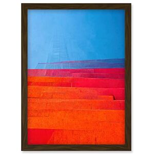 Wee Blue Coo Abstract Minimalist Steps Painting Blue Purple Pink Orange Red Artwork Framed Wall Art Print A4 Wee Blue Coo Abstract Minimalist Steps Painting Blue Purple Pink Orange Red Artwork Framed Wall Art Print A4