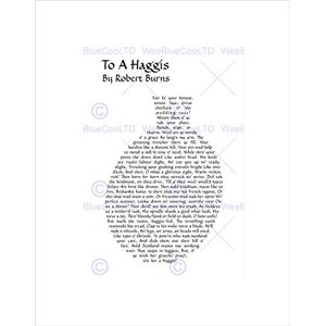 Wee Blue Coo To A Haggis Shape Robert Burns Scotland Edinburgh Typography Art Wall Art Print Wee Blue Coo To A Haggis Shape Robert Burns Scotland Edinburgh Typography Art Wall Art Print