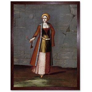 Artery8 Vanmour Woman From The Island Of Tinos Painting Art Print Framed Poster Wall Decor 12x16 inch Artery8 Vanmour Woman From The Island Of Tinos Painting Art Print Framed Poster Wall Decor 12x16 inch
