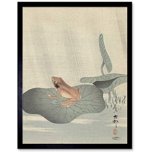 Artery8 Ohara Koson Frog Lotus Leaf Pond Japanese Painting Art Print Framed Poster Wall Decor 12x16 inch Artery8 Ohara Koson Frog Lotus Leaf Pond Japanese Painting Art Print Framed Poster Wall Decor 12x16 inch