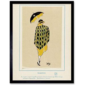 Artery8 Paris Surprise Storm 1926 Vintage Fashion Umbrella Art Print Framed Poster Wall Decor 12x16 inch Artery8 Paris Surprise Storm 1926 Vintage Fashion Umbrella Art Print Framed Poster Wall Decor 12x16 inch