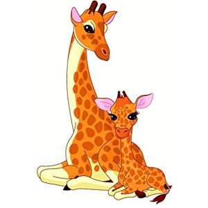 Wee Blue Coo MOTHER BABY GIRAFFE ANIMAL KIDS CARTOON ILLUSTRATION FRAMED ART PRINT B12X9008 Wee Blue Coo MOTHER BABY GIRAFFE ANIMAL KIDS CARTOON ILLUSTRATION FRAMED ART PRINT B12X9008