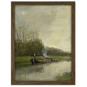 Artery8 Anton Mauve Trekvaart River Boat Painting Artwork Framed Wall Art Print 18X24 Inch Artery8 Anton Mauve Trekvaart River Boat Painting Artwork Framed Wall Art Print 18X24 Inch