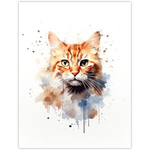 Artery8 Orange Tabby Cat Lovers Gift Watercolour Pet Portrait Painting Artwork Large Wall Art Poster Print Thick Paper 18X24 Inch Artery8 Orange Tabby Cat Lovers Gift Watercolour Pet Portrait Painting Artwork Large Wall Art Poster Print Thick Paper 18X24 Inch