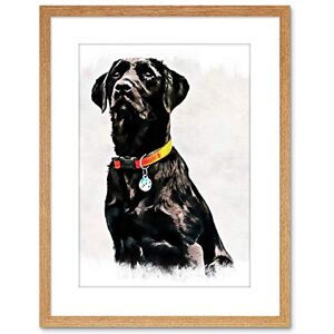 Wee Blue Coo Photo Painting Pet Black Labrador Retriever Dog Cute Framed Art Print Wee Blue Coo Photo Painting Pet Black Labrador Retriever Dog Cute Framed Art Print