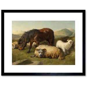 Wee Blue Coo PAINTING ANIMAL GOAT SHEEP PONY HORSE ANSDELL FRAMED ART PRINT MOUNT B12X12765 Wee Blue Coo PAINTING ANIMAL GOAT SHEEP PONY HORSE ANSDELL FRAMED ART PRINT MOUNT B12X12765