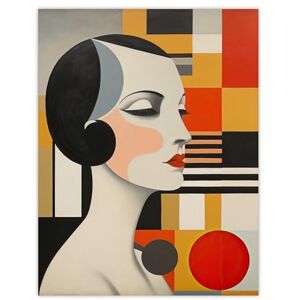 Wee Blue Coo Vintage Bauhaus 1920s Portrait Oil Painting Geometric Shapes and Elegant Lady Extra Large XL Wall Art Poster Print Wee Blue Coo Vintage Bauhaus 1920s Portrait Oil Painting Geometric Shapes and Elegant Lady Extra Large XL Wall Art Poster Print