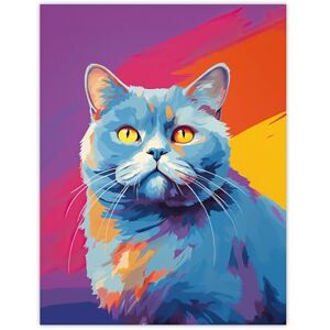 Artery8 British Shorthair Cat Lover Gift Pet Portrait Purple Orange Blue Artwork Painting Large Wall Art Poster Print Thick Paper 18X24 Inch Artery8 British Shorthair Cat Lover Gift Pet Portrait Purple Orange Blue Artwork Painting Large Wall Art Poster Print Thick Paper 18X24 Inch