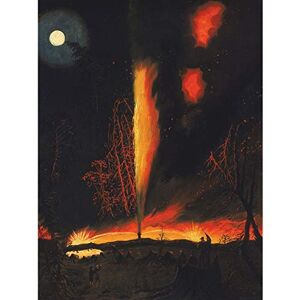 Fine Art Prints James Hamilton Burning Oil Well At Night Großer Kunstdruck auf Leinwand, Premium-Poster, Wandbild Fine Art Prints James Hamilton Burning Oil Well At Night Großer Kunstdruck auf Leinwand, Premium-Poster, Wandbild