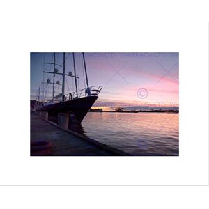 Wee Blue Coo PINK SKY SUNSET TALL SHIP BOAT SEA BLACK FRAME FRAMED ART PRINT PICTURE B12X9455 Wee Blue Coo PINK SKY SUNSET TALL SHIP BOAT SEA BLACK FRAME FRAMED ART PRINT PICTURE B12X9455