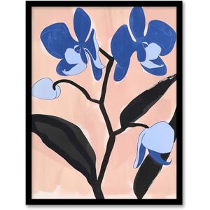 Artery8 Blue Orchid Flower Bloom Abstract Floral Painting Living Room Artwork Framed Wall Art Print 18X24 Inch Artery8 Blue Orchid Flower Bloom Abstract Floral Painting Living Room Artwork Framed Wall Art Print 18X24 Inch