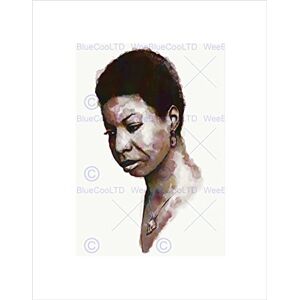 Wee Blue Coo NINA SIMONE WATERCOLOUR PORTRAIT CHRIS EVRY BLACK FRAMED ART PRINT B12X13728 Wee Blue Coo NINA SIMONE WATERCOLOUR PORTRAIT CHRIS EVRY BLACK FRAMED ART PRINT B12X13728