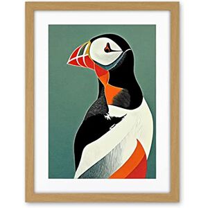 Wee Blue Coo Bright Bold Colourful Atlantic Puffin Bird Portrait Artwork Framed Wall Art Print 18X24 Inch Wee Blue Coo Bright Bold Colourful Atlantic Puffin Bird Portrait Artwork Framed Wall Art Print 18X24 Inch