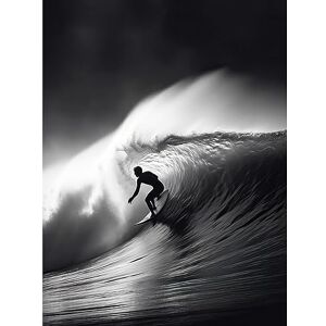 Artery8 Surfer Riding a Big Wave Black and White Photo Extra Large XL Wall Art Poster Print Artery8 Surfer Riding a Big Wave Black and White Photo Extra Large XL Wall Art Poster Print