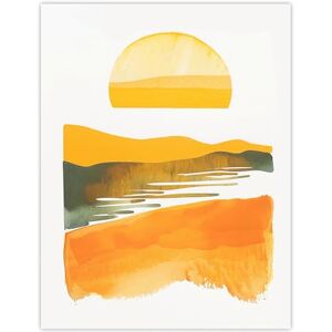 Artery8 Lake Sunset Orange Yellow Abstract Watercolour Living Room Large Wall Art Poster Print Thick Paper 18X24 Inch Artery8 Lake Sunset Orange Yellow Abstract Watercolour Living Room Large Wall Art Poster Print Thick Paper 18X24 Inch