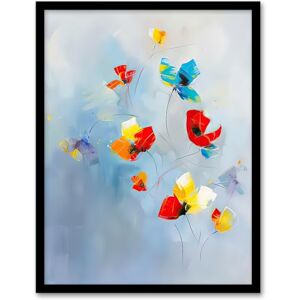 Artery8 Bright Blue Sky Abstract Flowers Painting Sweet Living Room Artwork Framed Wall Art Print 18X24 Inch Artery8 Bright Blue Sky Abstract Flowers Painting Sweet Living Room Artwork Framed Wall Art Print 18X24 Inch