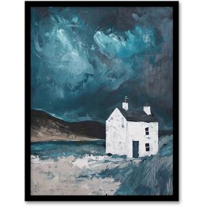 Artery8 Scottish Coastal Cottage Night Oil Painting Hills Living Room Artwork Framed Wall Art Print 18X24 Inch Artery8 Scottish Coastal Cottage Night Oil Painting Hills Living Room Artwork Framed Wall Art Print 18X24 Inch
