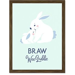 Wee Blue Coo Braw Wee Laddie New Baby Boy Scottish Rabbit Bunny Large Framed Art Print Poster Wall Decor 18x24 inch Wee Blue Coo Braw Wee Laddie New Baby Boy Scottish Rabbit Bunny Large Framed Art Print Poster Wall Decor 18x24 inch