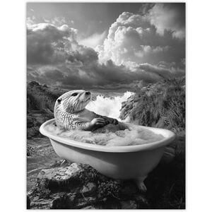 Artery8 Otter Bath Riverbank Bathtub Bubble Bath Surreal Bathroom Toilet Extra Large XL Wall Art Poster Print Artery8 Otter Bath Riverbank Bathtub Bubble Bath Surreal Bathroom Toilet Extra Large XL Wall Art Poster Print