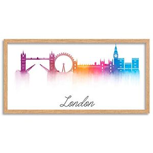 Wee Blue Coo London Landmarks Colourful Skyline Long Panel Framed Wall Art Print Wee Blue Coo London Landmarks Colourful Skyline Long Panel Framed Wall Art Print