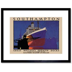 Wee Blue Coo Travel Southampton Dock Ship Boat Ocean Liner Crane England Art Framed Wall Art Print Wee Blue Coo Travel Southampton Dock Ship Boat Ocean Liner Crane England Art Framed Wall Art Print
