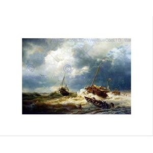 Wee Blue Coo Seascape Maritime Achenbach Ships Storm Dutch Coast Wall Art Print Wee Blue Coo Seascape Maritime Achenbach Ships Storm Dutch Coast Wall Art Print
