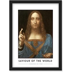Wee Blue Coo Leonardo Da Vinci Saviour Of The World Salvator Mundi Painting Artwork Framed Wall Art Print A4 Wee Blue Coo Leonardo Da Vinci Saviour Of The World Salvator Mundi Painting Artwork Framed Wall Art Print A4