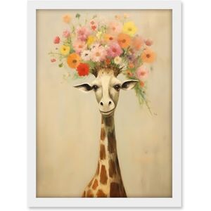 Artery8 Cheerful Giraffe with Wildflower Bouquet Hat Spring Camouflage Whimsical Oil Painting Nursery Artwork Framed A3 Wall Art Print Artery8 Cheerful Giraffe with Wildflower Bouquet Hat Spring Camouflage Whimsical Oil Painting Nursery Artwork Framed A3 Wall Art Print