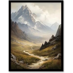 Artery8 The Alps Path Switzerland Mountains A Panoramic Landscape Painting Artwork Framed Wall Art Print 18X24 Inch Artery8 The Alps Path Switzerland Mountains A Panoramic Landscape Painting Artwork Framed Wall Art Print 18X24 Inch
