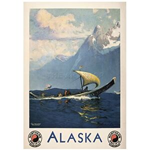 Wee Blue Coo Travel Tourism Alaska Pacific Boat Mountain Picture Wall Art Print Wee Blue Coo Travel Tourism Alaska Pacific Boat Mountain Picture Wall Art Print