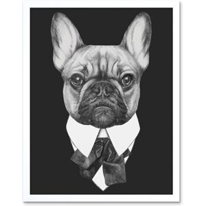 Wee Blue Coo Bow Tie French Bulldog Drawing Art Print Framed Poster Wall Decor 12X16 Inch Wee Blue Coo Bow Tie French Bulldog Drawing Art Print Framed Poster Wall Decor 12X16 Inch