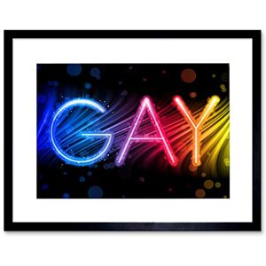 Wee Blue Coo PAINTING GRAPHIC NEON SIGN GAY COLOURFUL RAINBOW FRAMED ART PRINT B12X13282 Wee Blue Coo PAINTING GRAPHIC NEON SIGN GAY COLOURFUL RAINBOW FRAMED ART PRINT B12X13282